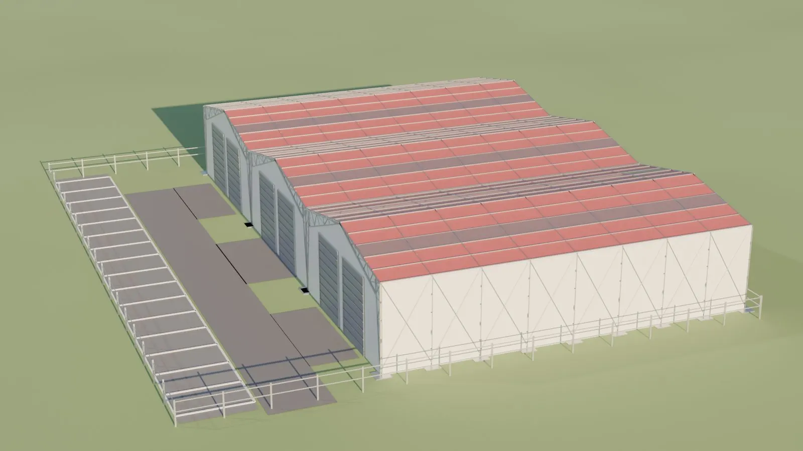 Galpones Itulcachi - render del proyecto en desarrollo